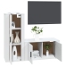 Set de muebles de TV 2 piezas madera contrachapada blanco