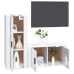 Set de muebles de TV 2 pzas madera contrachapada blanco brillo