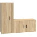 Set de muebles para TV 2 pzas madera contrachapada roble sonoma