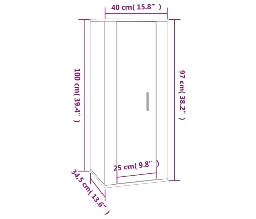 Set de muebles para TV 2 pzas madera contrachapada roble marrón