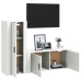 Set de muebles de TV 2 piezas madera contrachapada blanco