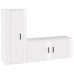 Set de muebles de TV 2 pzas madera contrachapada blanco brillo