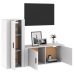 Set de muebles de TV 2 pzas madera contrachapada blanco brillo