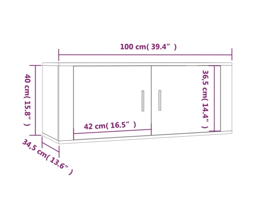 Set de muebles para TV 2 pzas madera contrachapada gris Sonoma