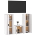 Set de muebles de TV 3 pzas madera contrachapada blanco brillo