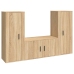 Set de muebles para TV 3 pzas madera contrachapada roble sonoma