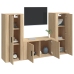 Set de muebles para TV 3 pzas madera contrachapada roble sonoma