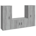 Set de muebles para TV 3 pzas madera contrachapada gris Sonoma