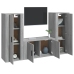 Set de muebles para TV 3 pzas madera contrachapada gris Sonoma