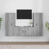 Set de muebles para TV 3 pzas madera contrachapada gris Sonoma