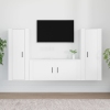 Set de muebles de TV 3 piezas madera contrachapada blanco