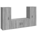 Set de muebles para TV 3 pzas madera contrachapada gris Sonoma