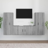 Set de muebles para TV 3 pzas madera contrachapada gris Sonoma