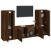 Set de muebles para TV 3 pzas madera contrachapada roble marrón