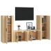 Set de muebles para TV 4 pzas madera contrachapada roble Sonoma