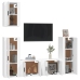 Set de muebles para TV 5 piezas madera contrachapada blanco