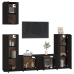 Set de muebles para TV 5 piezas madera contrachapada negro