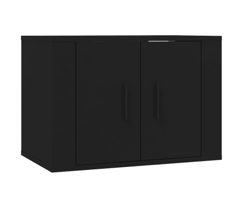 Set de muebles para TV 5 piezas madera contrachapada negro