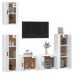 Set de muebles de TV 5 pzas madera contrachapada blanco brillo