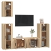 Set de muebles para TV 5 pzas madera contrachapada roble Sonoma