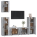 Set de muebles de TV 5 pzas madera contrachapada gris hormigón