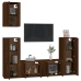 Set de muebles para TV 5 pzas madera contrachapada roble marrón