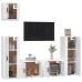 Set de muebles de TV 5 pzas madera contrachapada blanco brillo