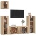 Set de muebles para TV 5 pzas madera contrachapada roble Sonoma