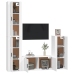 Set de muebles para TV 4 piezas madera contrachapada blanco