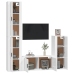 Set de muebles de TV 4 pzas madera contrachapada blanco brillo