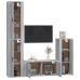 Set de muebles para TV 4 pzas madera contrachapada gris Sonoma