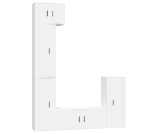 Set de muebles para TV 5 piezas madera contrachapada blanco