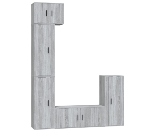 Set de muebles para TV 5 pzas madera contrachapada gris Sonoma