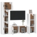 Set de muebles para TV 5 piezas madera contrachapada blanco