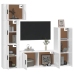 Set de muebles de TV 5 pzas madera contrachapada blanco brillo