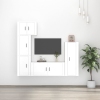 Set de muebles de TV 5 pzas madera contrachapada blanco brillo