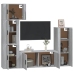 Set de muebles para TV 5 pzas madera contrachapada gris Sonoma