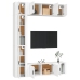 Set de muebles para TV 7 piezas madera contrachapada blanco