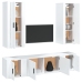 Set de muebles para TV 5 piezas madera contrachapada blanco