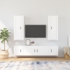 Set de muebles para TV 5 piezas madera contrachapada blanco