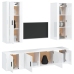 Set de muebles de TV 5 pzas madera contrachapada blanco brillo