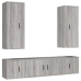 Set de muebles para TV 5 pzas madera contrachapada gris Sonoma