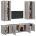 Set de muebles para TV 5 pzas madera contrachapada gris Sonoma