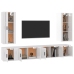 Set de muebles de TV 6 pzas madera contrachapada blanco brillo