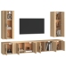 Set de muebles para TV 6 pzas madera contrachapada roble sonoma