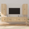 Set de muebles para TV 6 pzas madera contrachapada roble sonoma