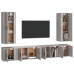 Set de muebles para TV 6 pzas madera contrachapada gris Sonoma