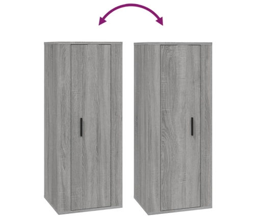 Set de muebles para TV 6 pzas madera contrachapada gris Sonoma