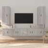 Set de muebles para TV 6 pzas madera contrachapada gris Sonoma