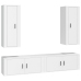 Set de muebles para TV 4 piezas madera contrachapada blanco